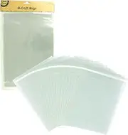 [12Pce] Krafters Korner A4 Craft Bags, Durable Construction, Sealable strip at opening, Great for Art & Craft goods, Photos, Stationery, Cards, Food products & Much more, Clear Transparent Design (21 x 29.7cm)