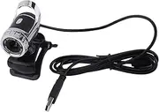 Webcam Camera, 360 Degree Adjustable Camera Web Cam with Built-in Sound Absorption Microphone Clip-On for PC,Compatible with XP/ Win2003/ Win7//Vista 32b (Silver)