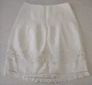 NWT Ann Taylor white lacy linen blend A-Line skirt ladies size 8 Petite
