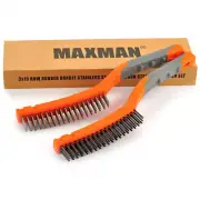 Wire Brushes, Stainless Steel Wire Brush and Carbon Steel Bristles Brush Set, He