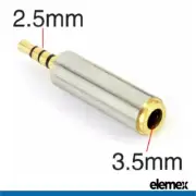 3.5mm Female to 2.5mm Male Headphone Mic Audio Jack Plug Stereo 4 Pole Adapter
