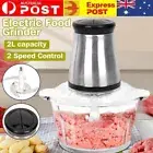 2L Electric Meat Grinder Blender Food Vegetable Processor Chopper Mincer