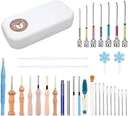 Needle Punch Kit - Punch Needle for Embroidery,Comfortable to Grip Handmade Craft Punching Needling Tool for Hats Quilts Pillows Rugs Towels