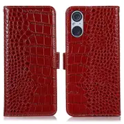 Rfid Blocking Wallet Case For Sony Xperia 5 V Cow Leather Flip Stand Phone Cover