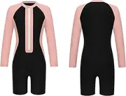 [iiniim] Little Girls' Sun Protection Swimsuit Long Sleeve Swimwear Beachwear Rash Guard Bathing Suit Sunsuit