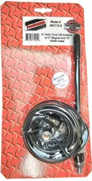 ProComm 8" Kwik Tune CB Radio Antenna with 3" Magnet and 12' RG58 Cable- Black