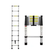 Traderight Multipurpose Aluminium Ladder Telescopic 2.6M Black 2.6 Meter