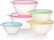 [Tupperware] Heritage Wonderlier 10 Piece Food Storage Bowl Set in Vintage Colors- Dishwasher Safe & BPA Free - (5 Containers + 5 Lids)