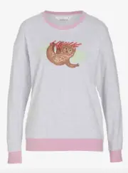 NEW PETER ALEXANDER SLOTH LONG SLEEVE PJ TOP RRP$69.95 WOMENS SMALL S