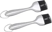 Silicone Brush Set BBQ Meat Brush Steel Handle Long Heat Resistance for Grilling Baking
