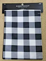 Robert Stanley Farmhouse 70x13 Table Runner Black White Buffalo Check NWT