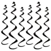 Beistle Twirly Whirly - Black (6/pkg) - Party Supply Decoration