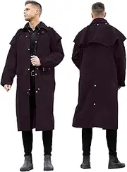 [RESISTANCE] Unisex Western Oilskin Waterproof Duster Coat, Workwear Black