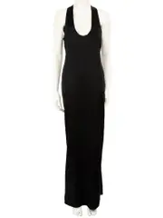Black Strappy Open Back Maxi Gown