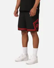 [CARRE] Carre Fold Mesh Basketball Shorts Black/red - Size S S Black/Red