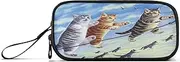 RPLIFE Kittens Jumping Sky Blue Pencil Pouches, Pencil Case Large, Pencil Case for Boys