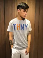 美國百分百【全新珍品】 TOMMY HILFIGER T恤 TH 男衣 短袖 T-SHIRT 素面 上衣 灰色 AJ76