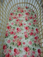 Bassinet Fitted Sheet Floral Princess Rose 100% Cotton FITS STANDARD BASSINET