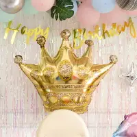 在飛比找樂天市場購物網優惠-公主皇冠鋁膜氣球寶寶生日裝飾氣球周歲派對婚禮布置卡通氣球兒童