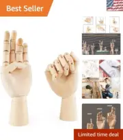 Posable 7-Inch Wooden Hand Figure for Sketching & Artistic Reference