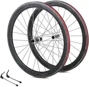 Carbon Fiber Road Bike Wheelset 700C Sealed Ceramic Bearing Hub Rim Brake Quick Release 8 9 10 11 12 Speed Cassette 50mm Double Wall Rims