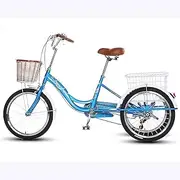 Shopping Tricycles Seniors/Adult 20 Inch 3 Wheel Bikes Cruise Bike Three-Wheeled Bicycles Exercise Trike with Shopping Basket Max Load Capacity 330 Lbs, Tricycle