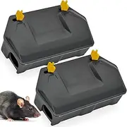 Rat Bait Station 2 Pack - Rodent Bait Station with Key Eliminates Rats and Mice Fast. Keeps Children and Pets Safe 2 Pack