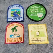 4 Vintage BROWNIES * GIRL SCOUT Camp Maha Riverview Nebraska Patches