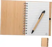 SAFIGLE Unique Bamboo Notebook Spiral Binding Large Page Notepad for Journaling Note Taking Office Use