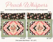 Peach Whispers By Beth Grove Set Of Two 36" X 26" Floral Pillow Shams Tops&Backs