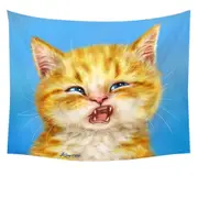 Cats Funny Faces Unsatisfied Ginger Kitten Tapestry
