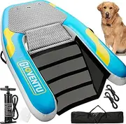 Inflatable Dog Pool Water Ramp, 62"x 40" Extra Large Boat Ramp for Dogs Up to 220 lbs With Innovative 2-in-1 Assist, Portable Floating Puppy Ladder Docks for Pool Lake