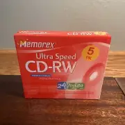 Memorex CD-RW Ultra Speed 24x 700MB 80 mins - 5 PACK