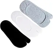 [WRITWAA] 3 Pairs Women's Crew Socks Grip Pilates Non-slip Tabi Socks for Summer (grey)