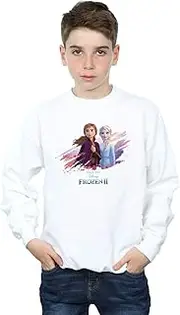 [Absolute Cult] Disney Boys Frozen 2 Elsa And Anna Nature Is Beautiful Sweatshirt White 7-8 Years