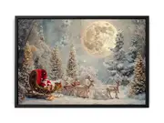Santa Coming Framed Framed Art Print