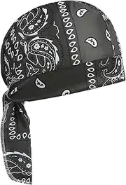 Motorcycle Pirate Bandana - Women Motorcycle Pirate Hat | Motorcycle Hat Wrap | Breathable Quick Dry Skull Cap | Anti-UV Elastic Cloth Headwear for Cycling Hair Wrapping Cloth