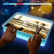 Light Table for Sand Painting Light Box 7 Colors Led Lights Brightness Adjust...