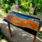 30"x48" Ocean Epoxy Center Dining Table Countertops Handmade Console Bar Desk