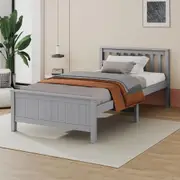 ALFORDSON Wooden Bed Frame King Single Base Grey