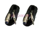2x 25FT XLR Shielded 3Pin Female to 1/4" Stereo Male Mic Microphone Audio Cable