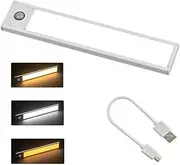 Under Cabinet Lighting, Motion Sensor Light Indoor 7.9 Inch, 400 mAh Rechargeable Closet Light Battery Operated, Dimmable LED Under Counter Light for Kitchen Stairs Wardrobe, 3 Color Temps 1 Pack