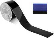 Cncedi Gloss Black Vinyl Wrap Tape Kit, Self-adhesive Car Wrap Vinyl Anti-Scratch Tape Door Sill Protectors Strips for Most Cars (3cm x 10meters)