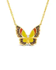 Le Vian Butterfly Away 14K 0.25 ct. tw. Diamond & Enamel Necklace