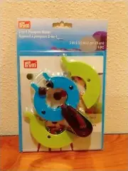 PomPom Maker Prym 2 In 1 -3" & 3-1/2" 2 sizes 9 Pieces Blue And Green New