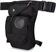 [LJNGG] Mens Waist Bag Fanny Pack Drop Leg Bag Pouch Tactical Motorcycle Riding Waterproof Outdoor Sport (Black)