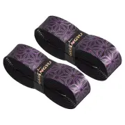 2Pcs 5.9ft PU Racket Overgrip Thicken Grip Tape with Damping Ridges, Purple