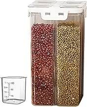 Rice Container - 4-Grid Grain Bucket Dispenser, Sealed Storage Box, Transparent Grain Container, Rice and Grain Storage, Sealed Grain Containers, Kitchen Storage for Home Restaurant