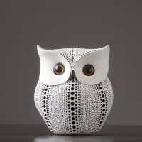 在飛比找momo購物網優惠-【JEN】手工現代簡約樹脂白色貓頭鷹工藝品居家裝飾桌面裝飾