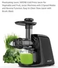 NXONE Masticating Juicer Cold Press Juicer Vegetable Fruit Juicer Machine Black